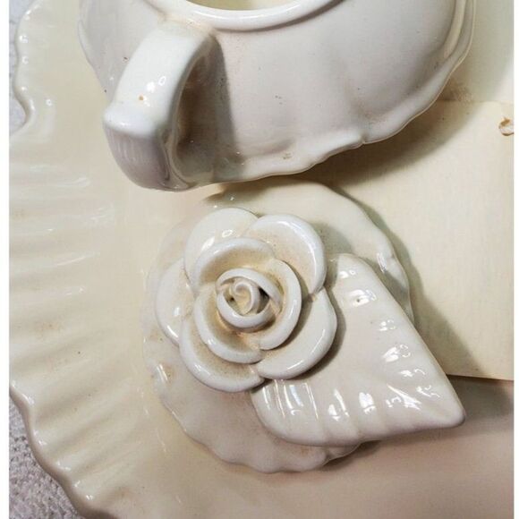 "Mud Pie" Brand Creamer and Sugar Set with a Small Tray ~Vintage~ 1988 - Picture 2 of 14